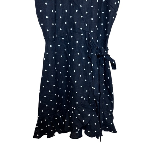 Reformation Mini Wrap Dress Womens S Linen Polka Dot USA Made Cottagecore Preppy - Picture 12 of 16